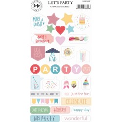 LET'S PARTY - Chipboard samolepky